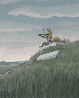 anthro biped bow_(stringed_instrument) bowed_string_instrument detailed_background grass high_place holding_object landscape male musical_instrument plant playing_music playing_violin ruins scenery solo string_instrument tail violin seyorrol canid canine fox mammal detailed digital_media_(artwork) hi_res