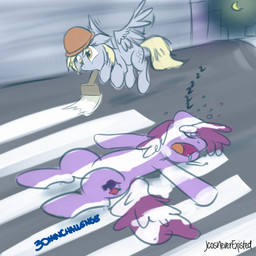 armor bodily_fluids cutie_mark drunk duo eyes_closed feathered_wings feathers female feral grey_body grey_feathers hard_hat headgear helmet lying moon night outside paint saliva sleeping sound_effects street substance_intoxication unconscious vowelless vowelless_sound_effect wings zzz conditional_dnp jcosneverexisted friendship_is_magic hasbro my_little_pony mythology berry_punch_(mlp) derpy_hooves_(mlp) earth_pony equid equine horse mammal mythological_creature mythological_equine pegasus pony 1:1 2015 absurd_res hi_res