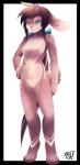 bow breasts brown_hair cyan_eyes female hair lagomorph looking_at_viewer mammal naturally_censored nude rabbit rudragon solo
Rating: Safe
Score: 8
User: LordAshnard
Date: January 17, 2014