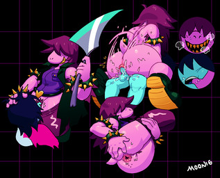 anal anal_penetration anthro anthro_penetrated anus armband axe balls bracelet breasts butt clothing cowgirl_position cunnilingus dominant dominant_female duo female female_focus female_on_human female_on_top female_penetrated from_front_position genitals green_body green_skin grin hair hair_over_eyes human_on_anthro human_penetrating human_penetrating_anthro interspecies jewelry looking_back male male/female male_on_anthro male_on_bottom male_penetrating male_penetrating_female melee_weapon multiple_positions on_bottom on_top open_mouth oral penetration penis presenting presenting_anus pubes purple_body purple_skin rear_view sex sharp_teeth smile solo_focus spiked_armband spiked_bracelet spikes teeth undressing vaginal vulva weapon lilmoonie deltarune undertale_(series) kris_dreemurr susie_(deltarune) human mammal monster scalie 2018 digital_media_(artwork) sequence