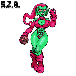 5_fingers abs athletic athletic_female athletic_humanoid bare_shoulders bent_arm big_breasts big_eyes big_nipples black_eyebrows black_lips black_lipstick boots breasts cleavage cleavage_cutout clothed clothed_female clothed_humanoid clothing crop_top curved_eyebrows cutout ear_piercing ear_ring empty_eyes erect_nipples eyebrows eyelashes fangs female fingers fist food footwear front_view frown fruit glistening glistening_abs glistening_body glistening_breasts glistening_face glistening_legs glistening_lips glistening_nose glistening_shoulders glistening_skin glistening_thighs gloves green_body green_breasts green_ears green_nose green_skin handwear hat headgear headwear holding_food holding_fruit holding_jack-o'-lantern holding_object holding_pumpkin huge_hips humanoid_pointy_ears jack-o'-lantern legs_together light_body light_skin lips lipstick logo long_eyelashes looking_at_viewer makeup monotone_background navel nipple_outline nipples not_furry open_frown open_mouth open_smile pantsless piercing pink_boots pink_clothing pink_crop_top pink_eyes pink_footwear pink_gloves pink_handwear pink_hat pink_headwear pink_navel pink_shirt pink_shoes pink_thong pink_topwear pink_underwear plant plantigrade pointy_ears pose pumpkin ring_piercing shirt shoes simple_background smile smiling_at_viewer solo standing sweater teeth text thick_thighs thong topwear turtleneck underwear white_background wide_hipped_female wide_hipped_humanoid wide_hips samyueru_zackari marvel green_goblin goblin humanoid 1:1 2024 artist_logo artist_name digital_drawing_(artwork) digital_media_(artwork) full-length_portrait hi_res portrait
