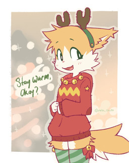 anthro asking asking_viewer bottomless cheek_tuft clothed clothing command countershade_face countershading dialogue facial_tuft female fur multicolored_body multicolored_fur open_mouth open_smile question question_mark smile solo speech_bubble sweater tag_question talking_to_viewer text topwear tuft two_tone_body two_tone_fur white_body white_countershading white_fur yellow_body yellow_fur rolo_stuff rolo_(rolo_stuff) domestic_cat felid feline felis mammal 2021 english_text hi_res