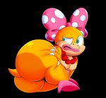 anthro big_butt bow_ribbon breasts butt clothing female footwear footwear_only hand_on_butt huge_butt mostly_nude nipples nude presenting presenting_hindquarters shoes shoes_only short_tail solo tail tepigfan101 mario_bros nintendo koopaling wendy_o._koopa koopa scalie absurd_res hi_res