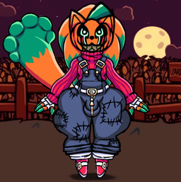 anthro belt black_clothing black_overalls black_sclera bulge clothing colored_nails detailed_bulge farmer femboy fingerless_gloves floating fluffy fluffy_tail food footwear for_a_head fruit fur gloves green_body green_eyes green_fur green_nails handwear male nails orange_body orange_fur overalls plant pumpkin pumpkin_head red_clothing red_footwear red_shoes red_sweater red_topwear sharp_nails shoes small_waist solo spines sweater tail teeth thick_thighs topwear white_belt white_clothing white_gloves white_handwear wide_hips yellow_teeth zipper moltenart_pixels sega sonic.exe_(creepypasta) sonic_the_hedgehog_(series) grinharvest.exe sonic.exe sonic_the_hedgehog animal_humanoid eulipotyphlan eulipotyphlan_humanoid hedgehog hedgehog_humanoid humanoid mammal mammal_humanoid object_head