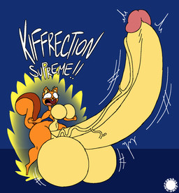 anthro aura balls balls_expansion belly big_balls big_breasts big_penis breasts buckteeth countershade_belly countershade_breasts countershade_genitalia countershade_penis countershade_tail countershading crossbar_emanata curvy_figure dialogue emanata erection expansion eyelashes flash_emanata fur genital_expansion genitals gynomorph hourglass_figure huge_balls huge_penis humanoid_genitalia humanoid_penis hyper hyper_balls hyper_genitalia hyper_penis intersex logo navel notched_ear orange_body orange_fur penis penis_expansion small_waist solo spherical_breasts tail teeth text thick_thighs vein veiny_penis wide_hips thatdawgmurray disney kiff_(series) kiff_chatterley mammal rodent sciurid tree_squirrel aliasing artist_logo artist_name digital_media_(artwork) hi_res signature