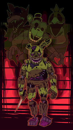 anthro beak bib bow_tie brain clothing corpse dripping eye_patch eyewear female gore green_body group guts hat headgear headwear holding_knife holding_object hook hook_hand intestines knife looking_at_viewer machine male melting no_pupils open_mouth organs purple_bow_tie ribs scary sharp_teeth teeth top_hat walking cryptiacurves cryptiacurves_(modeler) five_nights_at_freddy's five_nights_at_freddy's_3 scottgames phantom_chica_(fnaf) phantom_foxy_(fnaf) phantom_freddy_(fnaf) springtrap_(fnaf) animatronic avian bear bird canid canine chicken fox galliform ghost lagomorph leporid mammal phasianid rabbit robot robot_anthro spirit 3d_(artwork) 9:16 digital_media_(artwork) full-length_portrait hi_res portrait