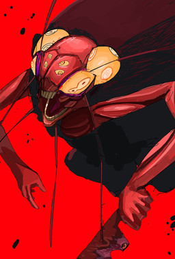 ambiguous_gender anthro attack_pose curse cursed_object lunge male melee_weapon solo sword weapon wielding_weapon gigan1024896 jujutsu_kaisen kurourushi arthropod blattodean cockroach insect hi_res