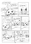 2014 ambiguous_gender black_and_white comic conditional_dnp dialogue ellipsis english_text feral generation_1_pokemon generation_3_pokemon group hi_res insomniacovrlrd monochrome mudkip nintendo onomatopoeia partially_submerged pikachu pokemon pokemon_(species) pokemon_mystery_dungeon poochyena sound_effects spike_chunsoft swimming_pool text water wet