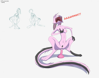 anthro areola breast_squeeze breasts dildo dildo_in_vagina dildo_insertion female fur hair long_tail nipples nude nude_female open_mouth penetration pink_areola pink_body pink_fur pink_hair pink_nipples pubes sex_toy sex_toy_in_vagina sex_toy_insertion solo spread_legs spreading squeezing tail vaginal vaginal_penetration kanrod_stavoyan dreamkeepers viriathus_vayu lagomorph leporid mammal rabbit 2025 hi_res