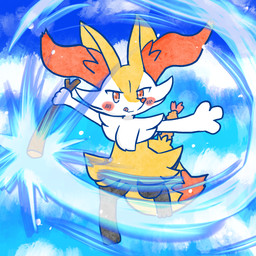 ambiguous_anthro ambiguous_gender anthro biped blue_fire closed_smile colored_fire digitigrade dipstick_tail fire food front_view looking_at_viewer markings mouth_closed object_in_tail on_one_leg shrimp_(food) simple_background smile snout solo standing tail tail_markings tongue tongue_out annyui0611 nintendo pokemon braixen canid generation_6_pokemon mammal pokemon_(species) 1:1 2024 digital_drawing_(artwork) digital_media_(artwork) full-length_portrait hi_res japanese_description portrait translated_description