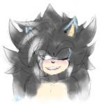 blush fur gradient grey_body grey_fur male piercing quills_(anatomy) smile smirk solo tan_body tan_fur white_body white_fur kaiieto sega sonic_the_hedgehog_(series) fan_character pierce_the_hedgehog eulipotyphlan hedgehog mammal closed_(disambiguation)