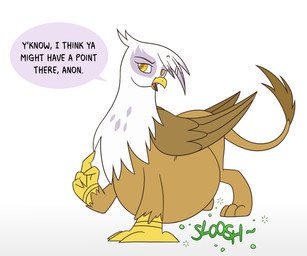 3_toes 4_fingers beak belly big_belly black_eyebrows bodily_noises brown_body brown_feathers brown_fur brown_tail brown_wings bubble claws death dialogue digestion extended_sound_effect eyebrows eyelashes fatal_vore feathered_wings feathers feet female female_pred feral feral_pred finger_claws fingers front_view fur gesture hand_gesture looking_at_viewer multicolored_body multicolored_feathers obese obese_female obese_feral onomatopoeia open_beak open_mouth overweight overweight_female overweight_feral pink_tongue pointing purple_body purple_feathers quadruped raised_eyebrow rumbling_stomach scuted_arms scutes simple_background slosh sloshing_belly soft_vore solo sound_effect_variant sound_effects speech_bubble tail talking_to_viewer text toes tongue vore white_background white_body white_feathers wings yellow_beak yellow_claws yellow_eyes chubfurclub friendship_is_magic hasbro my_little_pony mythology gilda_(mlp) avian gryphon mythological_avian mythological_creature 2016 6:5 digital_media_(artwork) english_text flat_colors hi_res story story_in_description