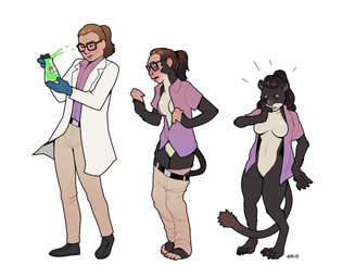 anthro base_one_layout basic_sequence biped black_hair bottomwear breasts chemicals claws clothed clothing coat eyes_closed featureless_breasts featureless_crotch female footwear glass hair human_to_anthro lab_coat linear_sequence one_row_layout pants ponytail shirt shoes shrinking simple_background size_transformation skimpy solo species_transformation standing surprised three_frame_image three_frame_sequence topwear transformation transformation_sequence white_background yellow_sclera blackshirtboy human mammal plesiadapis primate 2018 hi_res sequence