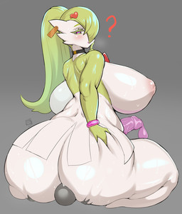 ambiguous_gender areola big_breasts big_penis blush bodily_fluids breasts butt condom cum erection facesitting filled_condom genital_fluids genitals green_hair gynomorph gynomorph/ambiguous hair huge_breasts humanoid_genitalia humanoid_penis intersex intersex/ambiguous larger_gynomorph larger_intersex nipples non-mammal_nipples not_furry nude penis pink_areola pink_nipples rear_view sexual_barrier_device sitting_on_another size_difference gaikiken nintendo pokemon linnea_(gaikiken) gardevoir generation_3_pokemon humanoid pokemon_(species) 2023 hi_res