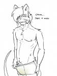 anthro bulge chest_tuft clothed clothing dialogue erection genitals looking_at_viewer male musk partially_clothed penis penis_poking_out scent_play simple_background solo talking_to_viewer text tuft underwear whiskers white_background arrwulf mammal murid murine rat rodent 3:4 english_text sketch