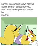 anthro ass_up breasts butt clothed clothing female fur green_background shitpost simple_background solo text thick_thighs thong underwear yellow_body yellow_fur toonarscontent martha_speaks martha_lorraine canid canine canis domestic_dog mammal absurd_res english_text hi_res meme