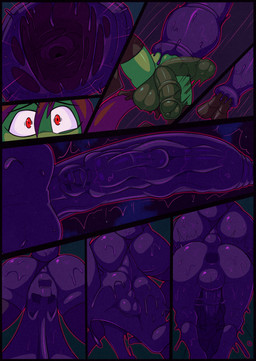 anthro anus anus_outline balls butt churning churning_balls clenching_balls clothing cock_vore duo erection first_person_view foreskin_vore gaping gaping_anus genitals imprint latex legwear male male/male male_pred penile penis penis_imprint perineum_bulge red_eyes slime squirming thigh_highs urethral_bulge vacuum_sealed vore spazman katamra_(spazman) equid equine goo_creature mammal xenogon absurd_res comic hi_res