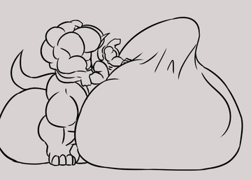 anthro balls biceps big_balls big_muscles big_penis bodily_fluids cum cum_ballooning cum_inflation cum_inside duo erection genital_fluids genitals huge_balls huge_muscles huge_penis hyper hyper_genitalia hyper_muscles hyper_penis inflation male male_penetrating muscular muscular_anthro muscular_male nude pecs penetration penis sex simple_background throbbing throbbing_balls throbbing_penis longging lizard reptile scalie animated