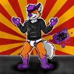 anthro black_clothing black_hoodie black_topwear briefs bulge clothing drawyourfursona hoodie hoodie/briefs_meme male simple_background solo standing topwear underwear white_clothing white_underwear zabazin meme_clothing zabazin_(character) canid canine fox mammal 1:1 hi_res meme