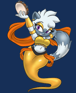 anthro armlet blue_eyes breasts cuff_(restraint) dancer_outfit ear_piercing ear_ring eyelashes eyeshadow female female_anthro floating genie_tail glistening_eyelids gold_(metal) gold_jewelry grey_body hand_behind_head harem_outfit holding_musical_instrument holding_object jewelry lidded_eyes long_eyelashes makeup midriff multicolored_body musical_instrument percussion_instrument piercing restraints ring_piercing simple_background smile solo tambourine transparent_background white_body wrist_cuffs yellow_eyeshadow orcbrother idw_publishing sega sonic_the_hedgehog_(comics) sonic_the_hedgehog_(idw) sonic_the_hedgehog_(series) tangle_the_lemur genie lemur mammal primate ring-tailed_lemur strepsirrhine 2026 alpha_channel story_at_source