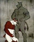 2015 4:5 anthro arm_tattoo badcoyote balls bear biceps body_hair chest_hair dominant duo erection fellatio genitals giant_panda grin hand_on_head hand_on_hip hand_on_leg hand_on_thigh happy_trail horn kneeling kneeling_oral_position male male/male mammal manly masturbation muscular navel nipples nude oral pecs penile penis pubes rhinoceros ryan_carthage sex simple_background smile standing tao_(john_galt) tattoo triceps vein veiny_penis