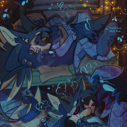 2_panel_comic 3_fingers 3_toes 4_ears after_orgasm after_sex anal animal_genitalia animal_penis anthro avian_feet ball_lick balls beak bed bedding bedding_background being_watched between_legs black_beak black_body black_feathers black_finger_claws black_fur black_sclera black_toe_claws blue_eyes blue_penis blush bodily_fluids body_worship book bottomless bottomless_anthro bottomless_male breath claws clothed clothing cloud_emanata comfy cosmic_fur countershading cum cum_on_belly cum_on_body cum_on_self cutaway detailed_background digitigrade directional_arrow dripping drooling duo duo_focus emanata embarrassed empty_eyes enjoying feathered_wings feathers feet fingers foot_fetish foot_on_face foot_play forked_tongue fur furniture genital_fluids genital_worship genitals glowing glowing_genitalia glowing_penis group hair half-closed_eyes half-erect hat headgear headwear heart_symbol holding_both_legs larger_male leaking_cum leaning leaning_backward licking long_tail looking_at_another looking_down looking_pleasured lying male male/male male_anthro mattress messy motion_lines multi_ear narrowed_eyes nightcap nude on_back on_bed open_beak open_mouth oral pawpads paws penile penis penis_tip penis_worship pillow poster precum precum_drip purple_eyes question_mark questionable_consent rimming saliva saliva_string sex sheath sheath_play sheathed_tapering_penis shortstack size_difference sleep_molestation sleep_sex sleeping smaller_anthro smaller_male smile spread_legs spreading stated_adult stated_age string_lights surprised tail tapering_penis text toes tongue tongue_out tuft tufted_fur waking_up white_body white_feathers white_fur winged_arms wings keuejay deadlock mythology valve fyr_(fenrir784) rem_(deadlock) avali avian bird gryphon mammal mythological_avian mythological_creature 1:1 2026 artist_name colored detailed digital_drawing_(artwork) digital_media_(artwork) english_text hi_res shaded signature maleherm_(lore)