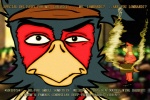 anthro beak blue_body blue_feathers clothing duo feathers kerchief male text fredryk_phox a_fox_in_space nintendo star_fox falco_lombardi general_pepper avian bird canid canine mammal 3:2 english_text