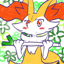 ambiguous_anthro ambiguous_gender anthro biped blush blush_stickers food front_view holding_food holding_leek holding_object holding_onion holding_vegetable leek looking_at_viewer mouth_closed onion plant simple_background snout solo vegetable annyui0611 nintendo pokemon braixen canid generation_6_pokemon mammal pokemon_(species) 1:1 2024 digital_drawing_(artwork) digital_media_(artwork) half-length_portrait hi_res japanese_description portrait translated_description