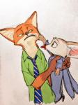 anthro clothed clothing duo fully_clothed fur male orange_body orange_fur mortic_ox disney zootopia finnick_(zootopia) nick_wilde canid canine fennec_fox fox mammal red_fox true_fox 2018 3:4