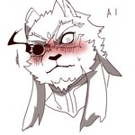 anthro blush embarrassed eye_patch eyewear hair_tassels male solo yume_00kami lifewonders tokyo_afterschool_summoners tezcatlipoca_(tas) felid mammal pantherine 1:1 headshot_portrait portrait