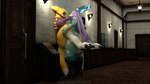 anthro big_butt butt female female/female hotel pose sex wide_hips suicune_queen_(artist) bandai_namco digimon nintendo pokemon canid digimon_(species) mammal renamon 16:9 3d_(artwork) digital_media_(artwork) hi_res pinup widescreen