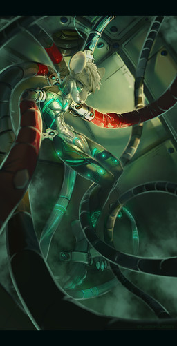 amputee anthro detailed_background disability glowing glowing_body industrial long_tail machine male missing_arm mouse_tail solo synthetic tail wire jack_mulroney simon_tesla house_mouse mammal mouse murid murine rodent hi_res letterbox