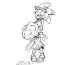 abdominal_bulge anthro balls belly big_belly bodily_fluids clothed clothing crossdressing cum eyelashes eyeshadow femboy feminization genital_fluids genitals hyper hyper_pregnancy makeup male penis pregnant pregnant_male solo killboo sega sonic_the_hedgehog_(series) sonic_the_hedgehog eulipotyphlan hedgehog mammal hi_res monochrome