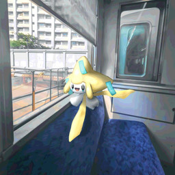 ambiguous_gender black_eyes open_mouth solo tongue train vehicle white_body watawatakuro nintendo pokemon generation_3_pokemon humanoid jirachi legendary_pokemon pokemon_(species) 1:1 2025 hi_res