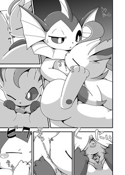 6_panel_comic bodily_fluids chest_lick clitoris close-up covering covering_mouth covering_own_mouth covering_self cunnilingus duo eyes_closed feet female female_feral female_on_feral feral fin genitals inner_labia leaf leaf_ears leaf_on_head leaf_tail leg_markings looking_at_another markings one_eye_closed one_eye_half-closed onomatopoeia oral paws quadruped sex side_view socks_(marking) soles sound_effects spread_vulva spreading tail tail_fin tears text three-quarter_view two_row_layout unknown_year urethra vaginal vulva crepix nintendo pokemon aquatic canid eeveelution generation_1_pokemon generation_4_pokemon leafeon mammal pokemon_(species) vaporeon comic digital_drawing_(artwork) digital_media_(artwork) hi_res japanese_text monochrome right_to_left