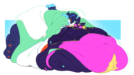 anthro belly big_belly big_butt big_feet big_moobs big_nipples black_sclera blobby body_hair butt chubby_cheeks clothing eyeshadow fat_rolls feet female hair happy_trail heart_symbol hooves huge_belly huge_butt huge_feet huge_moobs huge_nipples hyper hyper_belly hyper_butt hyper_moobs hyper_nipples jacket leather leather_clothing leather_jacket leather_topwear makeup male moobs morbidly_obese morbidly_obese_anthro morbidly_obese_female navel nipples nude nude_anthro nude_female obese obese_anthro obese_female overweight overweight_anthro overweight_female pantsless_anthro pantsless_male ponytail romantic romantic_couple solo talons toes topwear underwear boot_(artist) boot_(character) carrie_(qweave) avian bat bird bovid caprine goat mammal hi_res