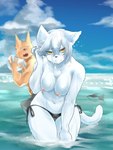 accident accidental_exposure anthro areola bikini bikini_bottom bikini_removed bikini_top_removed blush blush_lines breasts bulge chest_tuft clothed clothing cloud duo erection eyebrow_through_hair eyebrows eyelashes female fur hair kemono male navel nipples ogling partially_clothed partially_clothed_anthro partially_clothed_female partially_submerged pink_areola pink_nipples sea side-tie_bikini side-tie_clothing side-tie_swimwear sky sparkles standing_in_water string_bikini swimwear swimwear_removed topless topless_anthro topless_female translucent translucent_hair tuft two-piece_swimsuit wardrobe_malfunction water wet white_body white_fur white_hair yellow_eyes sleepiness18 elma_(sleepiness18) canid canine canis domestic_cat domestic_dog felid feline felis mammal absurd_res hi_res