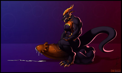 anthro ball_bulge balls big_balls big_penis bodily_fluids cock_vore cum genital_fluids genitals horn huge_balls huge_penis hyper hyper_balls hyper_genitalia hyper_penis male nude penile penis simple_background sitting_on_balls sitting_on_penis solo teeth vein veiny_penis vore owligatorstudios mythology dragon mythological_creature mythological_scalie scalie 2020 5:3