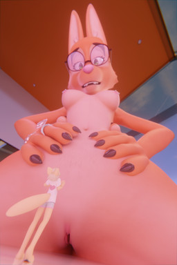 anthro breasts clothed clothing duo extreme_size_difference female fur genitals hair larger_female looming looming_over macro male male/female micro nipples nude orange_body orange_fur size_difference smile tail cynthiaacid kaylafox_(modeler) dreamworks the_bad_guys diane_foxington paige_(p4wsized) canid canine canis domestic_cat felid feline felis fox mammal 2025 2:3 3d_(artwork) absurd_res blender_(artwork) digital_media_(artwork) hi_res