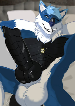 anthro balls big_balls big_penis bodily_fluids dripping genital_fluids genitals knot knotted_penis leaking_precum male musky_balls musky_penis penis precum precum_drip scaled_penis solo sweat wuffydraws mythology luca_(wuffydraws) canid canine canis dragon hybrid mammal mythological_creature mythological_scalie scalie wolf absurd_res hi_res