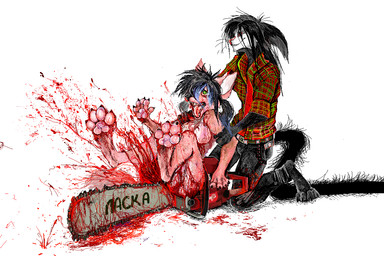 anthro bisected blood bodily_fluids chainsaw death duo execution female female_death gore male male/female masochism orgasm power_tool sadism snuff tools jeffusherb pascal_(jeffusherb) domestic_cat felid feline felis mammal mustelid musteline true_musteline weasel digital_media_(artwork) digital_painting_(artwork) painting_(artwork)