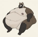 anthro belly belly_overhang big_belly brown_body brown_fur claws double_chin fat_rolls fur hand_on_belly love_handles male moobs morbidly_obese morbidly_obese_anthro morbidly_obese_male navel nipples nude obese obese_anthro obese_male overweight overweight_anthro overweight_male sitting smile solo tan_body tan_fur thick_thighs toe_claws wide_hips yasano canid canine mammal raccoon_dog tanuki