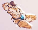 abs anthro biceps clothing fur hat headgear headwear jockstrap male manly markings masturbation muscular muscular_male nub_tail orange_body orange_fur pecs solo striped_markings stripes underwear bearlyfeline felid feline mammal pantherine tiger 2021 hi_res signature