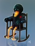 anthro beak biped chair clothing flower furniture male on_model plant reflection rocking_chair simple_background sitting solo suit yellow_beak jcm2 don't_hug_me_i'm_scared duck_guy_(dhmis) anatid anseriform avian bird duck 2014 hi_res signature