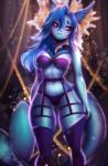 anthro anthrofied bra clothing female harness pokemorph solo tail underwear adorableinall nintendo pokemon roxanne_(durandall) eeveelution generation_1_pokemon pokemon_(species) vaporeon digital_media_(artwork)