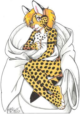 4_fingers 4_toes anthro arm_markings arms_bent bedding bent_legs black_body black_ears black_fur black_markings black_spots black_tail_tip black_text blanket blonde_hair breasts brown_ears chest_markings claws countershade_arms countershade_breasts countershade_face countershade_feet countershade_fur countershade_neck countershade_torso countershading covering covering_self crossed_feet dipstick_tail ear_markings eye_markings facial_markings feet female female_anthro fingerless_(marking) fingers foot_markings forehead_markings fur fur_markings hair hand_markings head_markings hip_markings humanoid_heel inner_ear_fluff iris leg_markings legs_together long_tail looking_at_viewer lying markings medium_breasts medium_hair monotone_background monotone_hair multicolored_body multicolored_ears multicolored_fur neck_markings nude nude_anthro nude_female open_mouth pink_inner_ear plantar_flexion plantigrade pose pupils purple_eyes red_nose shoulder_markings simple_background spots spotted_body spotted_fur spotted_markings tail tail_markings tasteful_nudity text three-quarter_view toe_claws toes tuft white_background white_body white_breasts white_claws white_countershading white_fingers white_fur white_inner_ear white_inner_ear_fluff white_markings white_sclera white_toes white_tuft yellow_body yellow_fur yellow_tail terrie_smith felid feline mammal serval 2025 artist_name colored dated full-length_portrait hi_res pinup portrait shaded