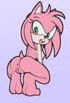 anthro anus blush breasts crouching female genitals green_eyes looking_back pink_body plump_labia pussy solo fourssss sega sonic_the_hedgehog_(series) amy_rose eulipotyphlan hedgehog mammal 2024 hi_res