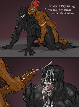 abs anal anal_penetration arm_spikes balls big_penis black_body black_sclera black_skin bodily_fluids brown_body brown_scales cum cum_on_face cumshot dialogue dominant dominant_gynomorph dominant_humanoid dominant_intersex ear_piercing ear_ring ejaculation erection genital_fluids genitals glans gynomorph gynomorph/male gynomorph_penetrating gynomorph_penetrating_male hair half-closed_eyes head_quills huge_penis humanoid_genitalia humanoid_on_humanoid humanoid_penetrated humanoid_penetrating humanoid_penetrating_humanoid humanoid_penis humanoid_pointy_ears intersex intersex/male intersex_penetrating intersex_penetrating_male long_tongue looking_pleasured male male_penetrated muscle_tone muscular muscular_gynomorph muscular_humanoid muscular_intersex muscular_male narrowed_eyes no_pupils nude orgasm pecs penetration penis piercing pointy_ears profanity reach_around red_hair ring_piercing scales sex sharp_teeth shoulder_spikes smile smirk smug smug_face smug_grin spikes spikes_(anatomy) submissive submissive_humanoid submissive_male teeth text tongue tongue_out vein veiny_penis kostos_art granta_(kostos_art) alien alien_humanoid humanoid scalie suborg comic english_text hi_res