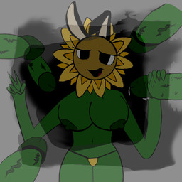 breasts clothing disembodied_penis duo fake_ears fake_rabbit_ears female flower freckled_face freckles fur genitals gesture green_body green_fur green_nipples hand_gesture male male/female nipples open_mouth penis petals plant underwear v_sign vein veiny_penis yellow_clothing yellow_underwear cilarp electronic_arts plants_vs._zombies popcap_games elemental_creature elemental_humanoid flora_fauna flower_creature humanoid peashooter_(pvz) plant_humanoid sunflower_(pvz) 1:1 hi_res