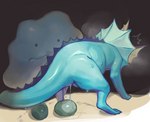 blue_body bodily_fluids duo egg female feral fin genital_fluids genitals oviposition pokemon_egg purple_body pussy quadruped sweat vaginal_fluids gyu_hydrogen nintendo pokemon ditto_(pokemon) eeveelution generation_1_pokemon pokemon_(species) vaporeon